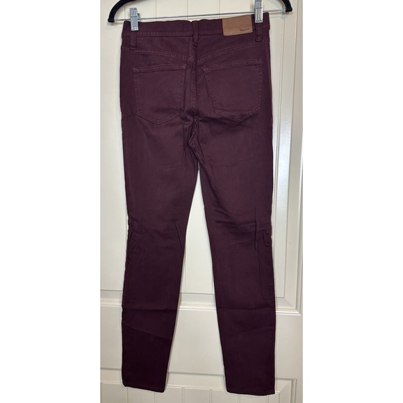 Madewell 9" High Riser Skinny Skinny Crop Jeans Womens Size 25 red Denim Pants - Picture 3 of 7